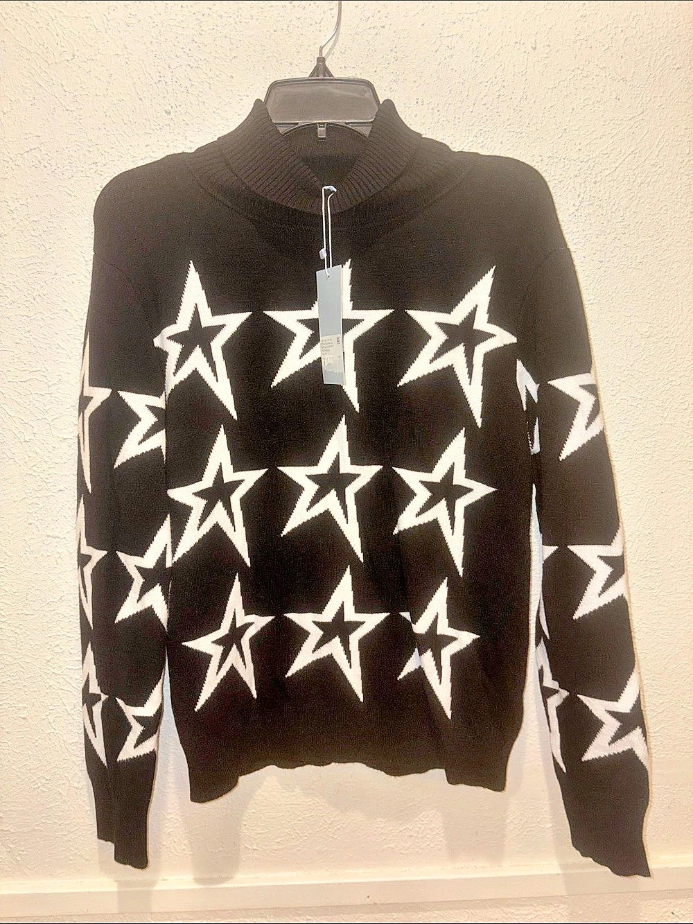 Antonio Melani STAR SWEATER Black & White XL NWT